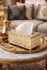 ⁦علبة مناديل كريستال ذهبي⁩ - الصورة ⁦5⁩