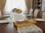 ⁦طقم تسالي ذهبي بغطاء 3 طبق⁩ - الصورة ⁦3⁩