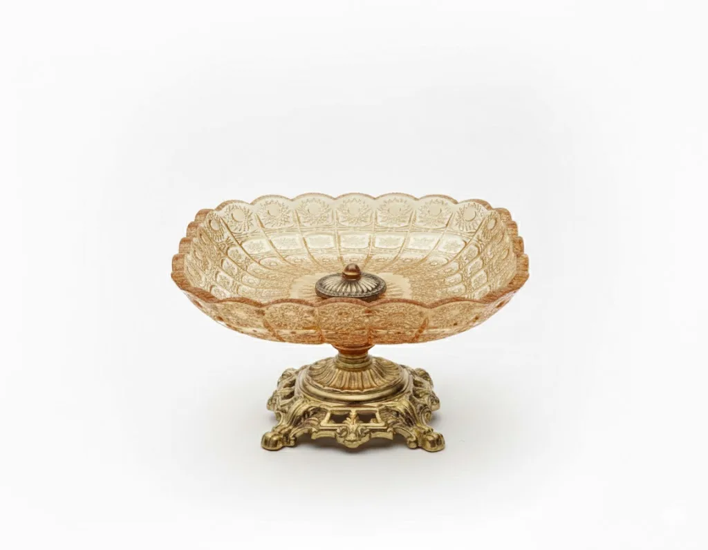 ⁦طبق فاكهة مربع قاعدة نحاس⁩ - الصورة ⁦1⁩