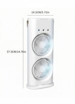 ⁦مروحة ستاند 2 عين اضاءة ومعطر بشاحن⁩ - الصورة ⁦2⁩