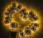 Ramadan Decoration String Lights, Gold Plastic Lantern Shape, 3.5m Warm Light - Image 6