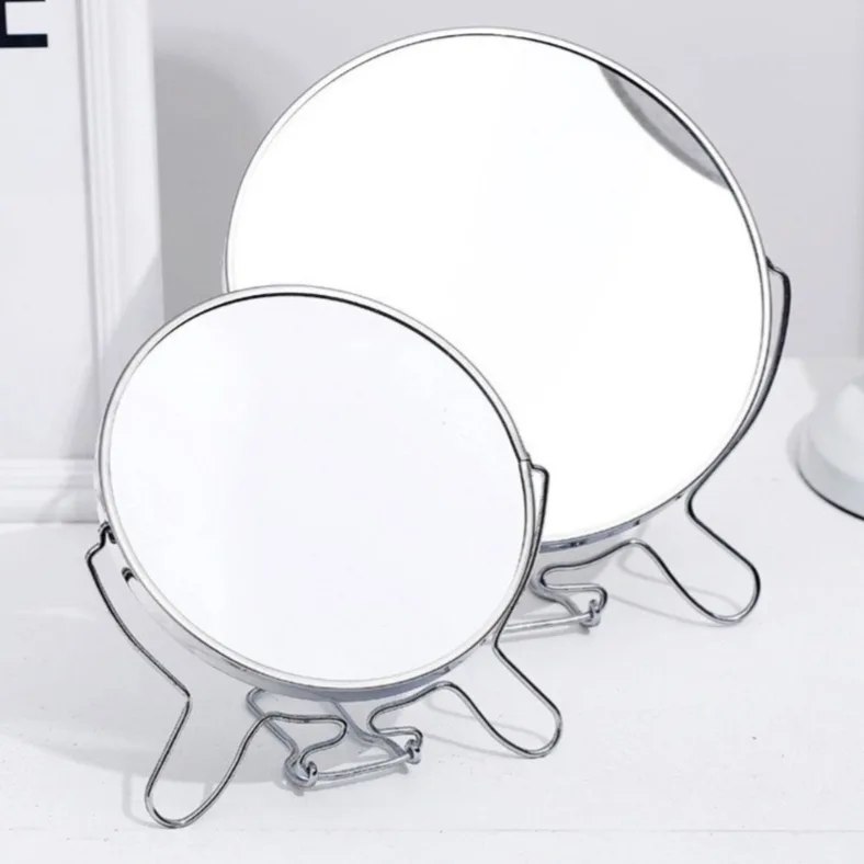Silver Metal Vanity Mirror with Stand (2-Way) - Image 2