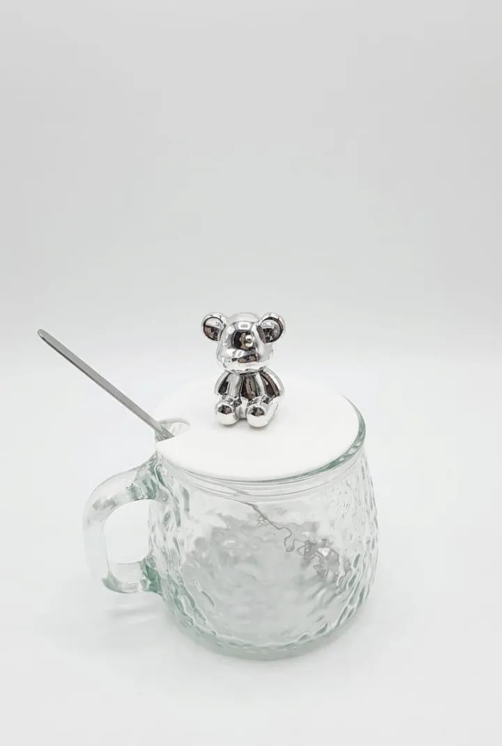 Glass Bear Mug with Spoon - Image 1