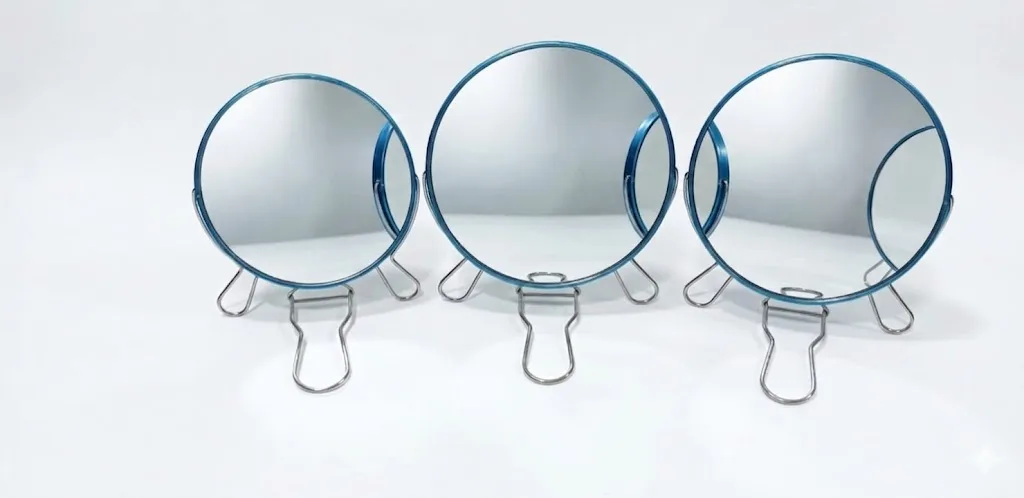 Silver Metal Vanity Mirror with Stand (2-Way) - Image 3