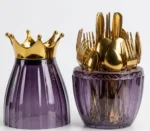 "Crown design cutlery set"