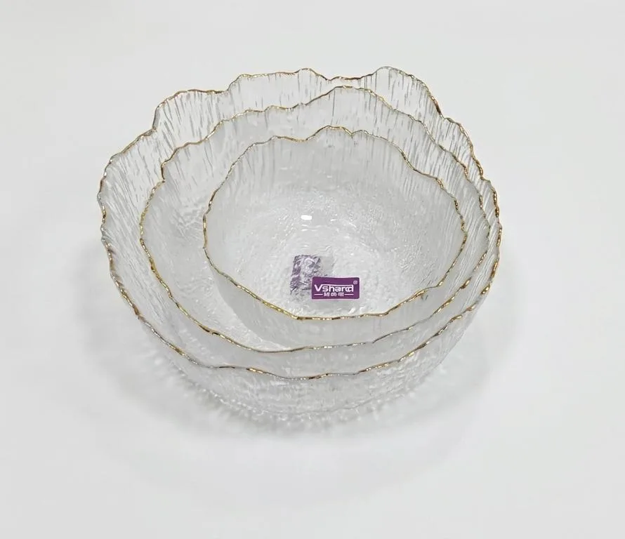 Gold-rimmed bowl set - Image 1