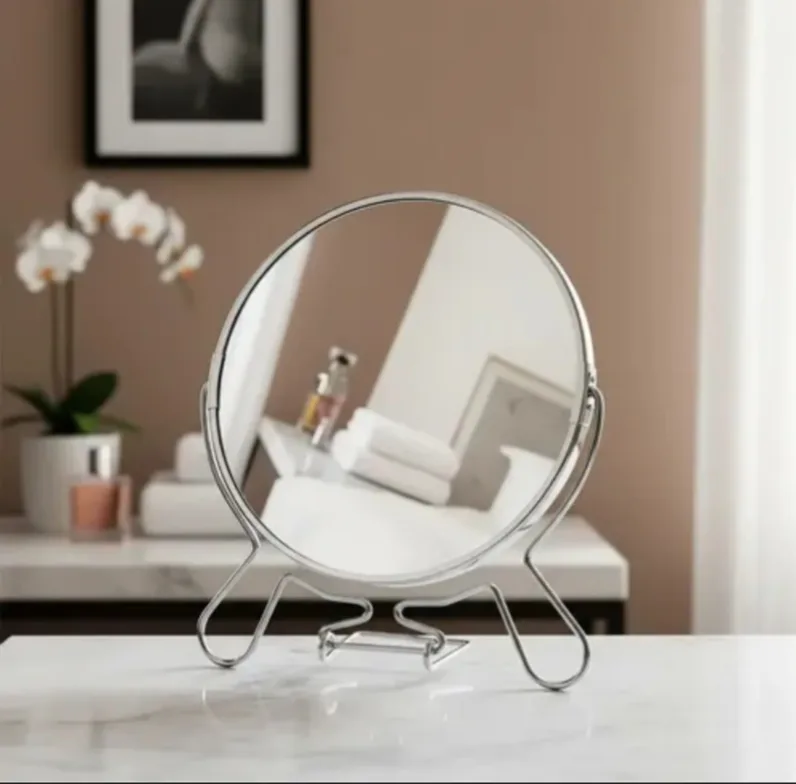 Silver Metal Vanity Mirror with Stand (2-Way) - Image 4