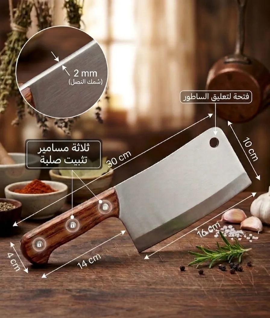 Cleaver with wooden handle - Image 4