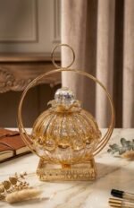 Amber Glass Candy Dish with Lid - Image 5