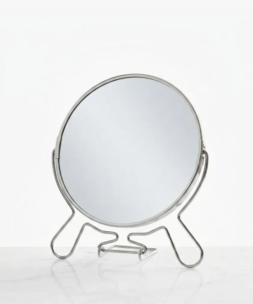 Silver Metal Vanity Mirror with Stand (2-Way) - Image 1