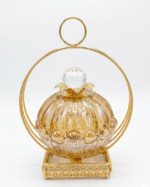 Amber Glass Candy Dish with Lid