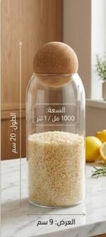 3-Piece Glass Spice Jar Set with Round Ball Lid (Large) - Image 4