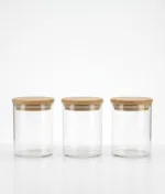 3-Piece Round Glass Jar Set