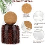 3-Piece Glass Spice Jar Set with Round Ball Lid (Small) - Image 3