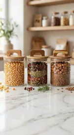 "3-Piece Glass Spice Jar Set with Wooden Lid and Handle" - Image 2
