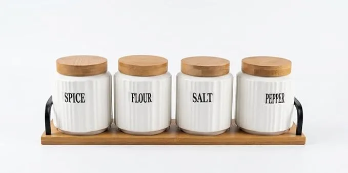 4-Piece Porcelain Spice Set - Image 1
