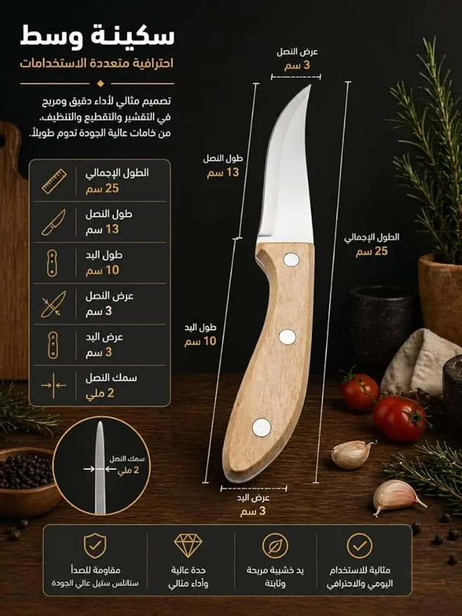 ⁦طقم سكينة فراولة 3 قطع⁩ - الصورة ⁦2⁩