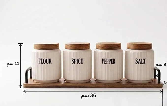 ⁦طقم توابل بورسلين 4 قطع⁩ - الصورة ⁦4⁩