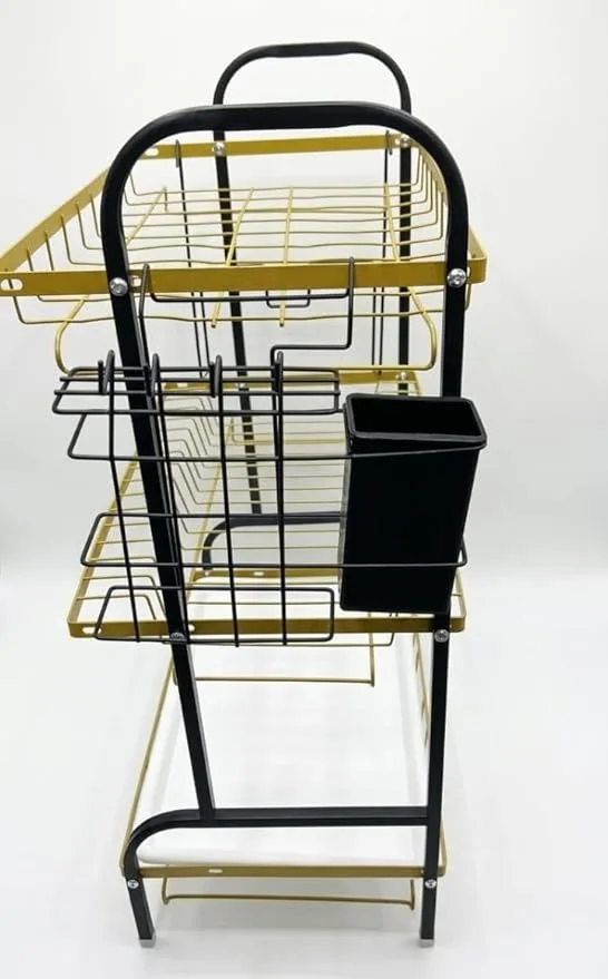 3-Tier Gold Stainless Steel Dish Rack - Image 4