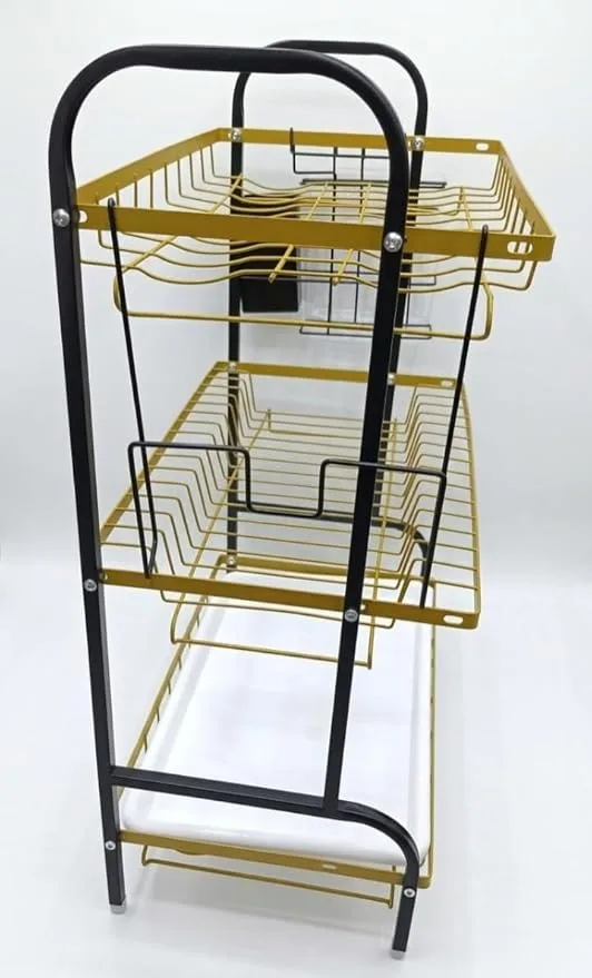 3-Tier Gold Stainless Steel Dish Rack - Image 5