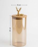 3-Piece Large Glass Spice Set with Deer Lid - Image 5