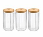 Large 3-Piece Ribbed Glass Spice Set