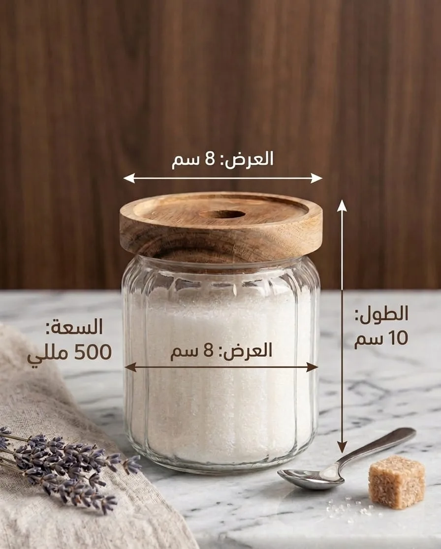 ⁦طقم توابل زجاج مضلع 3 قطع⁩ - الصورة ⁦3⁩