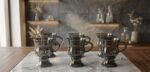 ⁦طقم كوبايات زجاج (اسود,عسلي,ابيض,)⁩ - الصورة ⁦2⁩