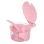 Glass sugar bowl with spoon