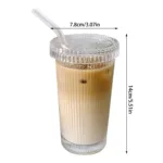 ⁦مج زجاج ايس كوفي بغطاء⁩ - الصورة ⁦4⁩