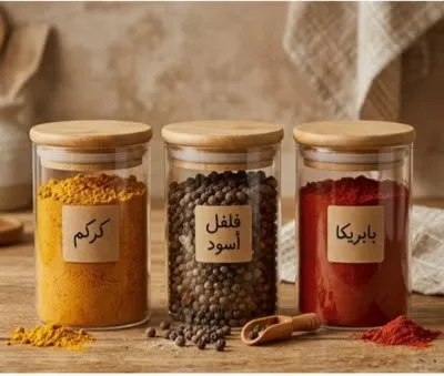 ⁦برطمان توابل بايركس مدور وسط بغطاء خشب⁩ - الصورة ⁦3⁩