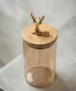 ⁦برطمان بايركس بغطاء خشب شكل غزالة(وسط)⁩ - الصورة ⁦4⁩