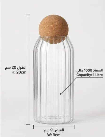 ⁦برطمان بايركس مضلع كبير بغطاء كوره⁩ - الصورة ⁦3⁩