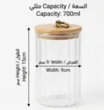 ⁦برطمان بايركس مضلع وسط غطاء خشب حلقة⁩ - الصورة ⁦2⁩