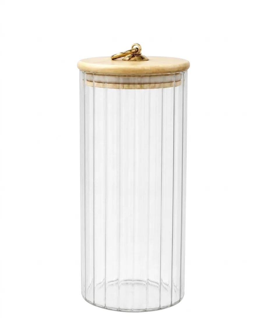 image - 2026-07-30T164933.470 برطمان بايركس مضلع كبير بغطاء خشب حلقة ذهبى - الصورة 1