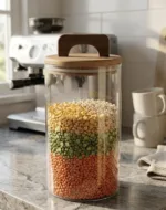 ⁦برطمان بايركس سادة كبير بغطاء خشب بيد⁩ - الصورة ⁦6⁩