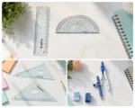 7-Piece School Geometry Set in a Storage Case – Drawing and Measuring Tools for School Use - Image 2