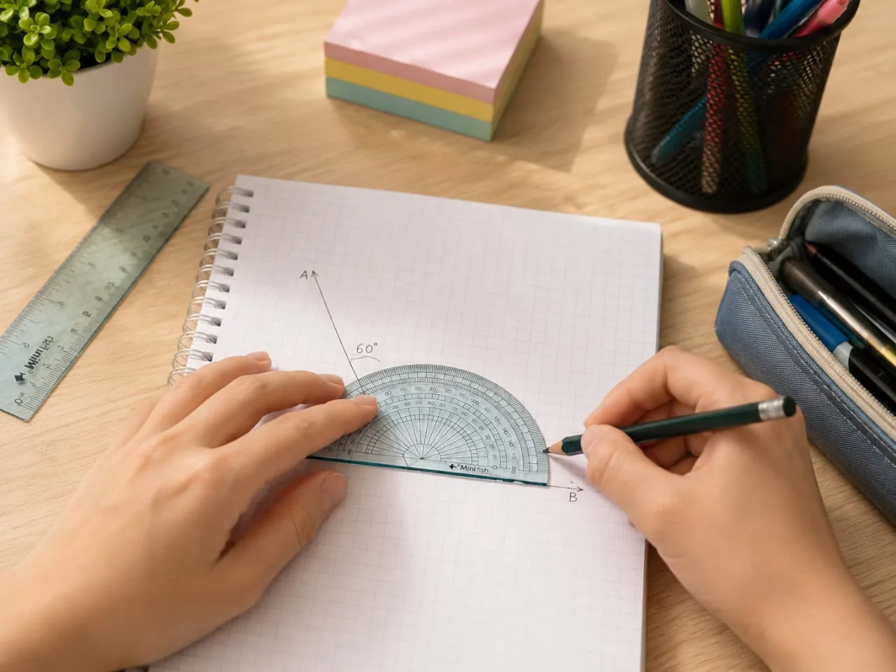 7-Piece School Geometry Set in a Storage Case – Drawing and Measuring Tools for School Use - Image 5