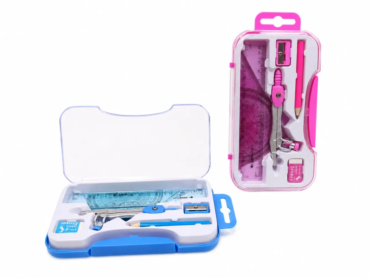 7-Piece School Geometry Set in a Storage Case – Drawing and Measuring Tools for School Use - Image 1