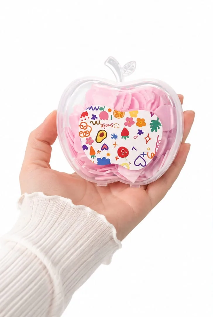 Kids Colorful Multi Shape Paper Soap in Apple Shaped Container - Image 5
