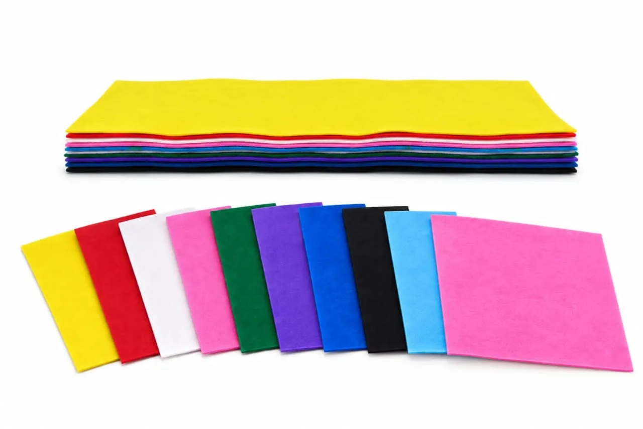 Colorful felt fabric set for crafts - 10 pieces in different colors - Image 2